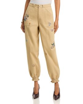 Cinq A Sept Cinq a Sept Rhinestone Paisley Embellished Fly Front Mavis Pants