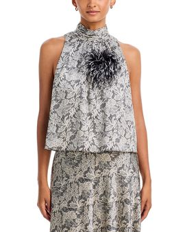 Cinq A Sept Cinq a Sept Romee Trompe L'oeil Lace Feather Top