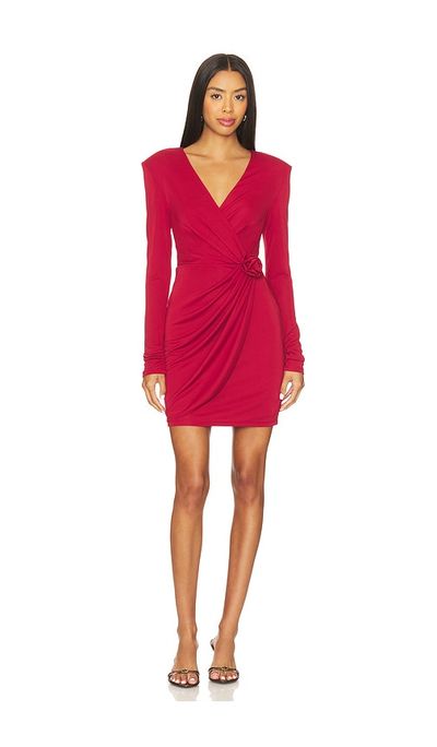 cinq a sept burgundy dress Cinq a Sept Burgundy Velvet Silk Slip Dress Draped Neck Side Sash Tie Size 4