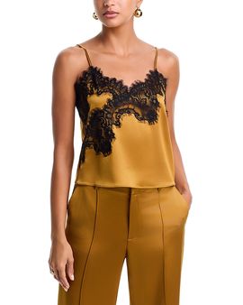 Cinq A Sept Cinq a Sept Sael Lace Trim Satin Top