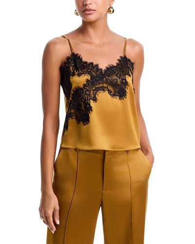 Cinq A Sept Cinq a Sept Sael Lace Trim Satin Top
