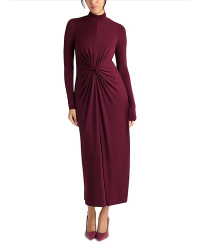 burgundy womens dresses Wine Mock Neck Dress – Chloe Rae Boutique main image 1