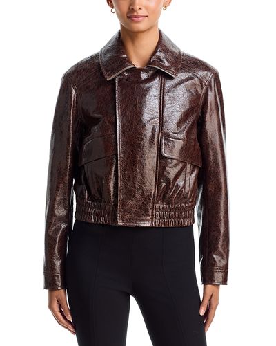 Cinq A Sept Cinq a Sept Tumbled Faux Leather Zip Front Jacket