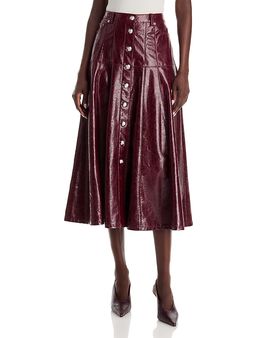 Cinq A Sept Cinq a Sept Veena Tumbled Faux Leather Midi Skirt
