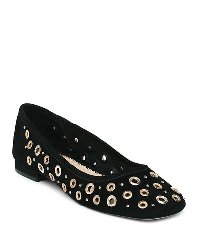 Cinq A Sept Cinq a Sept Women's Ivy Mixed Hardware Suede Ballet Flats