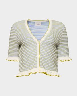Cinq a Sept Clem Stripe Cropped Cardigan