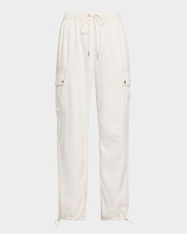 Cinq a Sept Crislin Linen-Blend Drawstring Cargo Pants