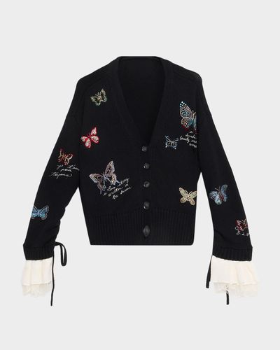Cinq à Sept Crystal Cascade Single-Breasted Blazer
