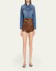 Cinq a Sept Dani Vegan Leather Shorts - 2