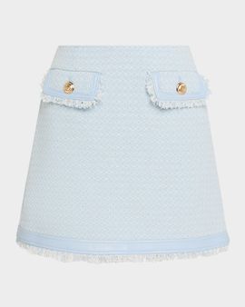 Cinq a Sept Deva Birdseye Tweed Mini Skirt