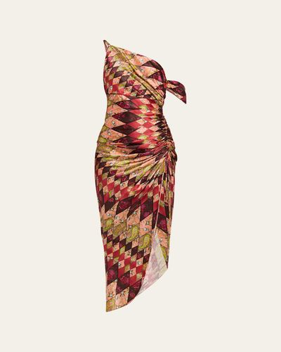 Cinq a Sept Elliana Draped Silk Midi Dress