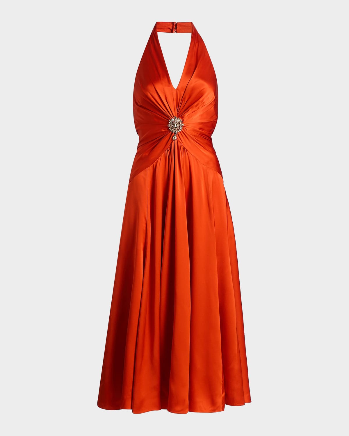 Cinq a Sept Ello Silk Halter Midi-Dress