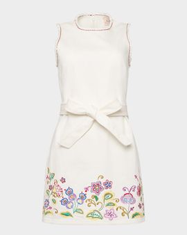 Cinq a Sept Embroidered Jardin Boheme Denim Mini Dress