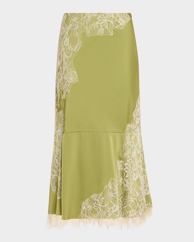 Cinq a Sept Esme Lace Satin Liore Midi Skirt
