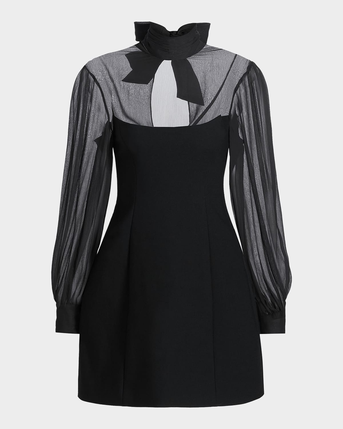 Cinq a Sept Fili Mesh Tieneck Mini Dress