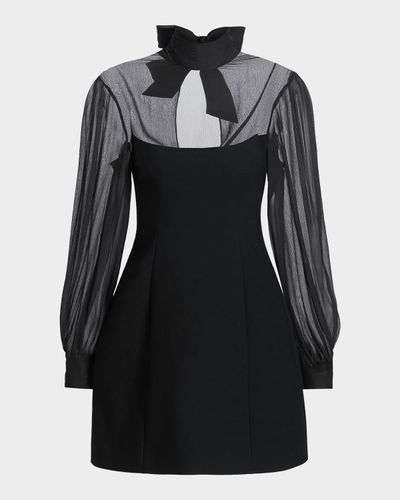 Cinq a Sept Fili Mesh Tieneck Mini Dress