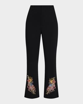 Cinq a Sept Floral Border Cropped Trousers