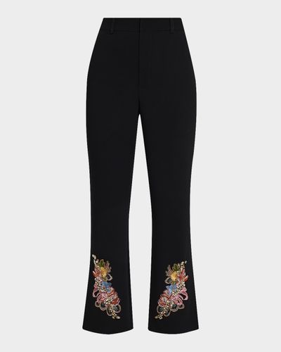 Cinq a Sept Floral Border Cropped Trousers