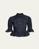 Cinq a Sept Guipure Lace Denim Jacket - 1