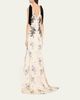 Cinq a Sept Hand-Sketched Floral Cowl-Neck Gown - 3