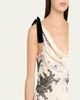 Cinq a Sept Hand-Sketched Floral Cowl-Neck Gown - 5