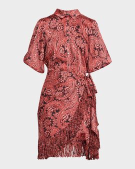 Cinq a Sept Hendrix Paisley Mini Shirtdress