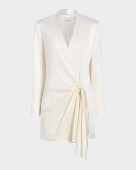 Cinq a Sept Irma Textured Satin Wrap Dress