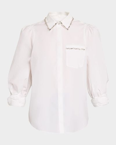Cinq a Sept Kaitlin Embellished Poplin Shirt