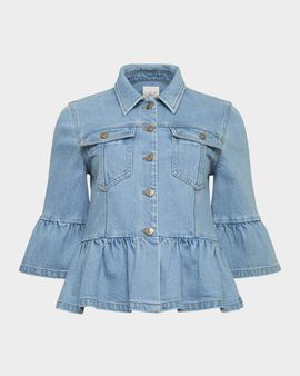 Cinq a Sept Mandie Ruffle Denim Jacket