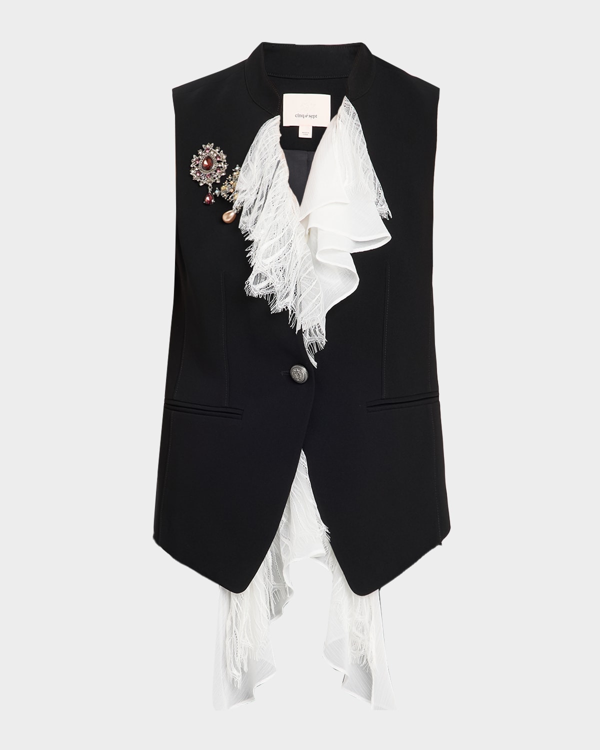 Cinq a Sept Maren Ruffled-Front Vest