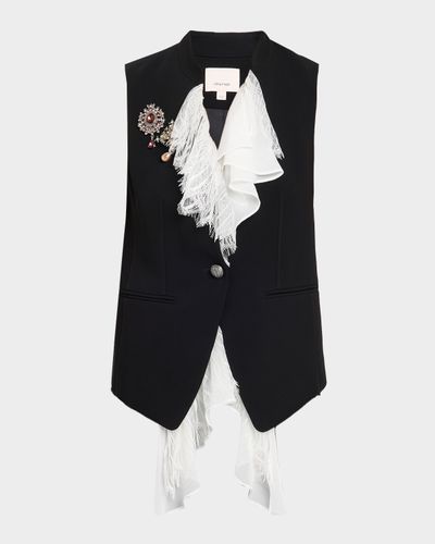 Cinq a Sept Maren Ruffled-Front Vest