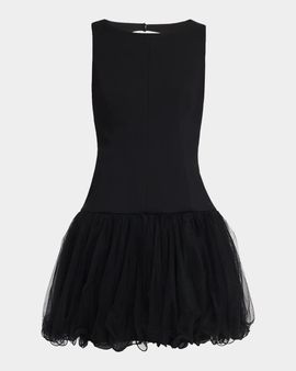 Cinq a Sept Neriva Sleeveless Fit & Flare Tulle Skirt Mini Dress