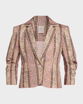 Cinq a Sept Pepper Paisley Single-Breasted Blazer