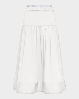 Cinq a Sept Peri Belted Tiered Midi Skirt
