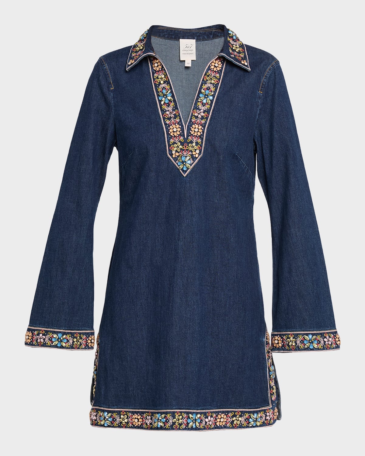 Cinq a Sept Pierson Embroidered Denim Mini Dress