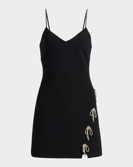 Cinq a Sept Rella Corded Rhinestone Bow Mini Dress