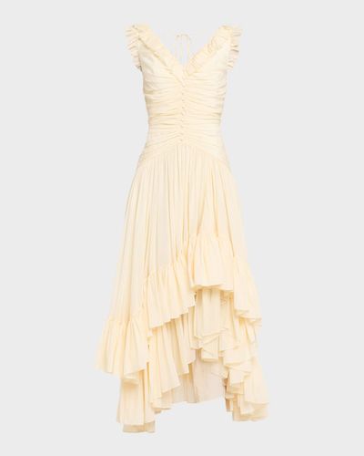 Cinq a Sept Rosalba Ruffled V-Neck Maxi Dress