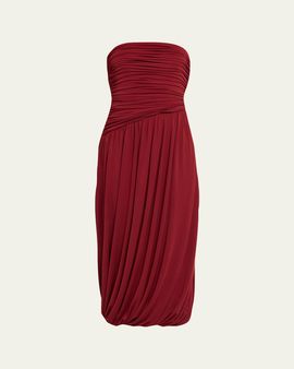 Cinq a Sept Rosine Draped Strapless Midi Dress