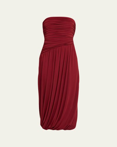 Cinq a Sept Rosine Draped Strapless Midi Dress