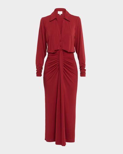 square neckline long dress Long Sleeve Velour Gown With Scarf 12 / Merlot