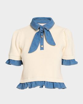 Cinq a Sept Shelly Layered Neck-Tie Top