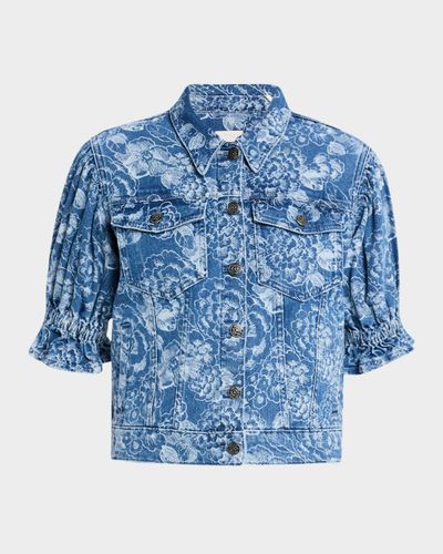 Cinq a Sept Sketchbook Sylvain Floral Denim Jacket