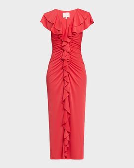 Cinq a Sept Tallis Ruffled V-Neck Maxi Dress