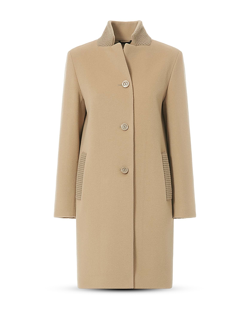Cinzia Rocca Cinzia Rocca 3/4 Length Coat With Knit Trim