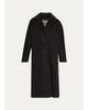 Cinzia Rocca Long Two-Button Notch-Collar Wool Coat, Espresso - 1