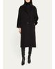 Cinzia Rocca Long Two-Button Notch-Collar Wool Coat, Espresso - 2