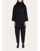 Cinzia Rocca Virgin Wool Hooded 3/4-Sleeve Coat - 2