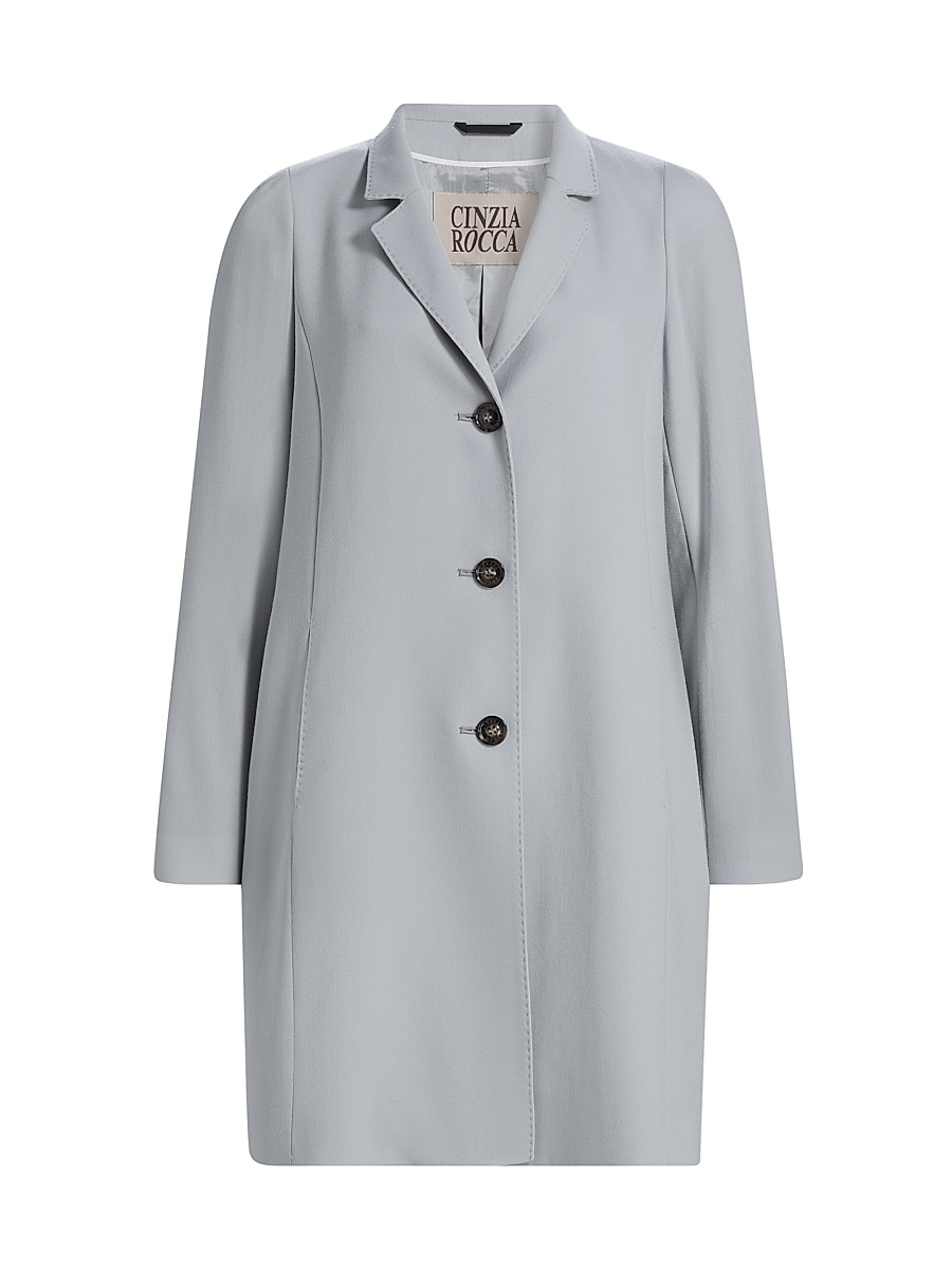 新品タグ付　イタリア製　CINZIA ROCCA　ロングコート　高級　グレー　艶 Cinzia Rocca - Hooded Toggle Coat