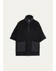 Cinzia Rocca Wool Cape with Quilted Pockets - 1