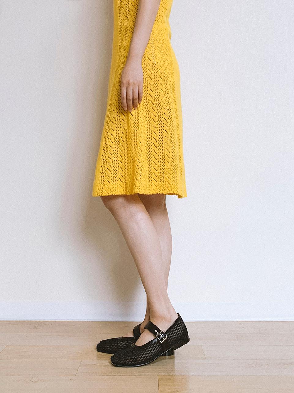 CIRCLE Ballet Mesh Maryjane Flats (Black)